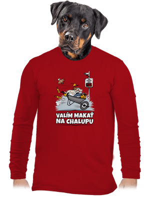 Valím na chalupu pánske dlhý rukáv Red