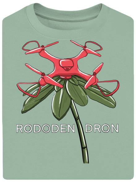 Rododendron unisex tričko oversized Sage