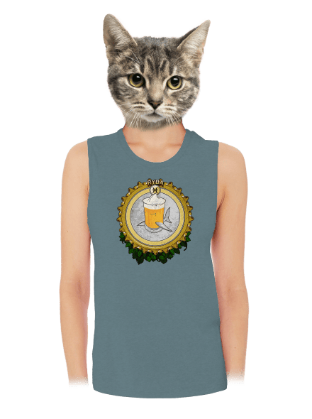 Pivný horoskop: Ryba dámske tielko voľné Heather Deep Teal