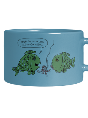 Háčik hrnček makronka Blue Macaron