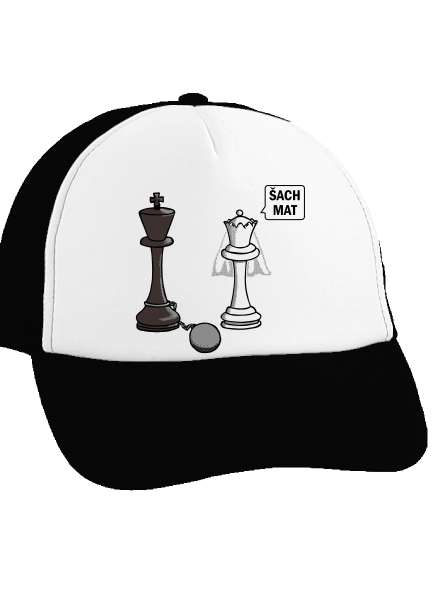 Šach mat šiltovka truckerka Black cap