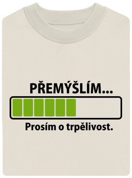 Premýšľam unisex mikina bez kapucne Off White