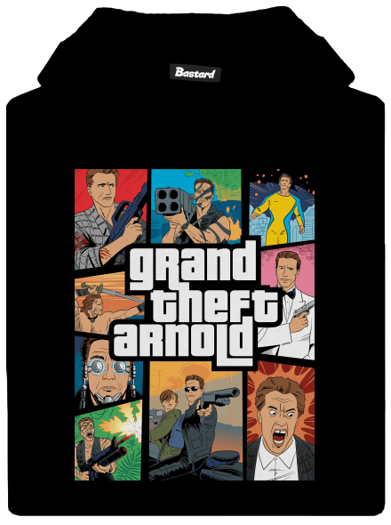 Grand Theft Arnold detská mikina klokanka Black