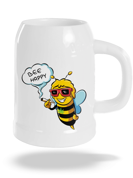 Bee happy polliter White