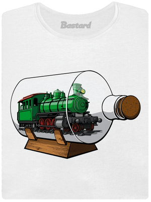 Lokomotíva vo fľaši dámske tričko s lemom White