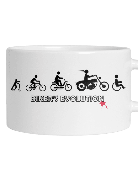 Biker’s Evolution hrnček makronka White