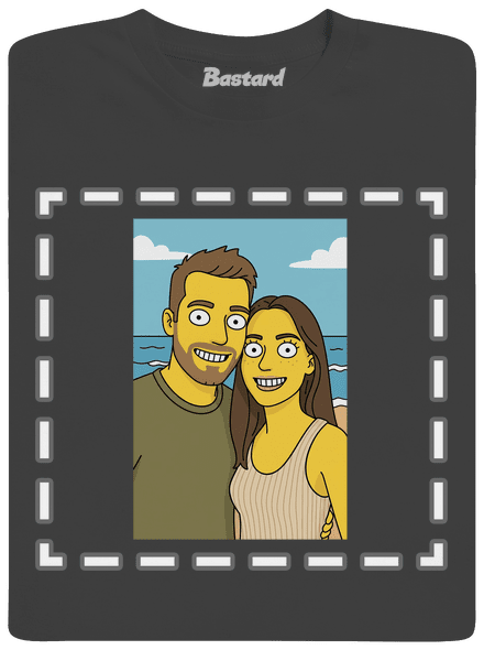 Simpsonovi z vlastnej fotky pánske dlhý rukáv Dark Grey