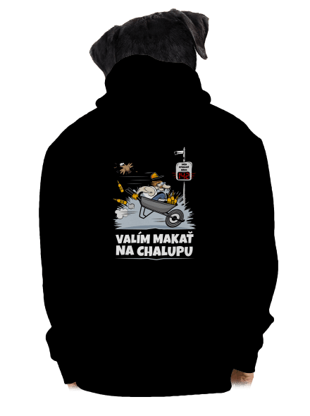 Valím na chalupu pánska mikina na zips Black