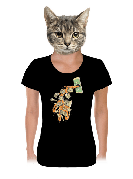 Digitálna kocovina dámske tričko Black