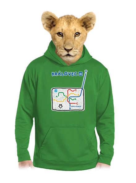 Metro Královec detská mikina klokanka Kelly Green AWD