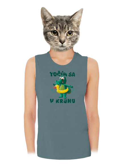 Točím sa v kruhu dámske tielko voľné Heather Deep Teal