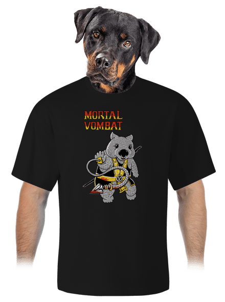 Mortal Vombat unisex tričko oversized Black