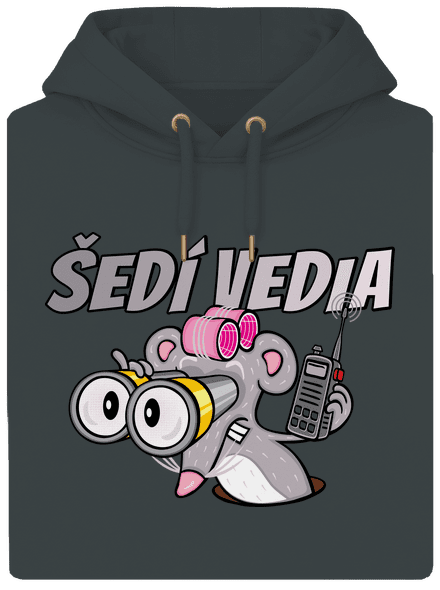 Šedí vedia - myš unisex mikina premium Charcoal