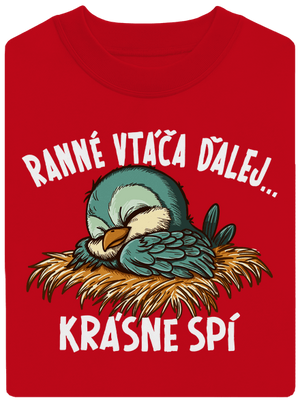 Ranné vtáča spí unisex mikina bez kapucne Red