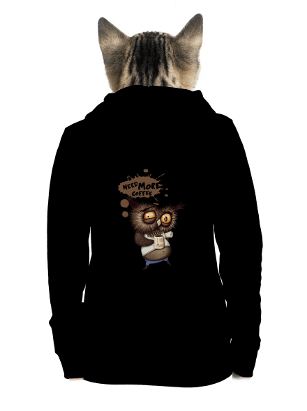 Need more coffee dámska mikina na zips Black