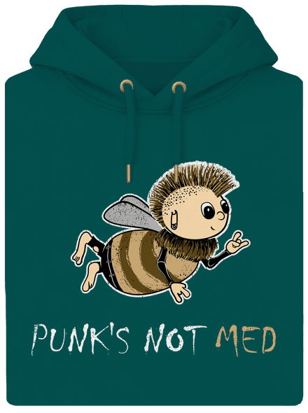Punks Not Med unisex mikina premium Emerald Green