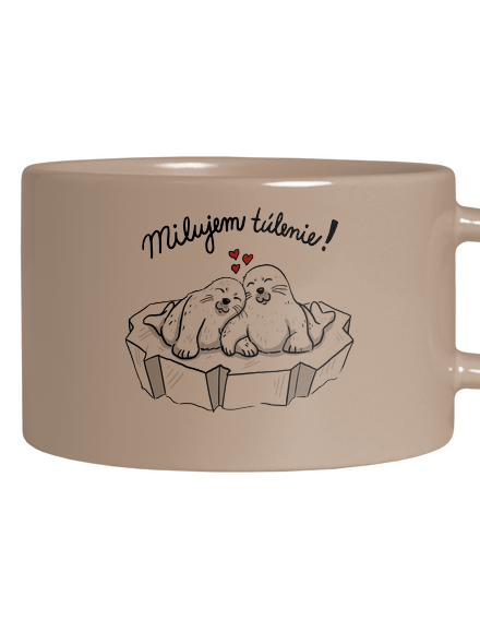 Milujem túlenie hrnček makronka Brown Macaron