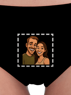 Karikatúra z vlastnej fotky dámske nohavičky Black