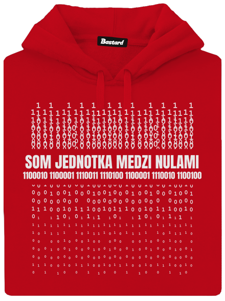 Jednotka medzi nulami pánska mikina klokanka Red