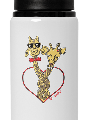 Žirafy vo zväzku flaša na vodu White