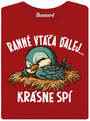 Ranné vtáča spí dámske tričko prémium Red Mal