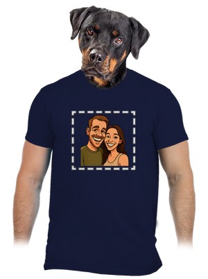 Karikatúra z vlastnej fotky pánske tričko Navy