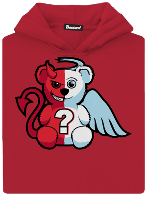 Anjel vs. diabol detská mikina klokanka Fire Red