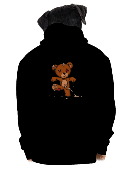 Zombie teddy pánska mikina na zips Black