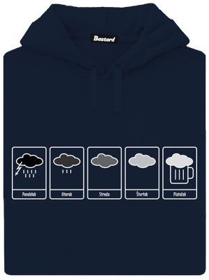 Predpoveď počasia pánska mikina klokanka Navy