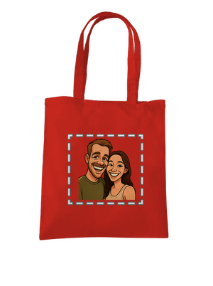Karikatúra z vlastnej fotky taška Bright Red