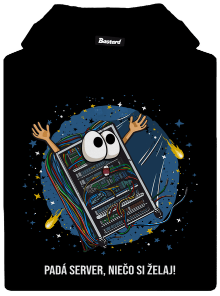 Padá server pánska mikina klokanka Black