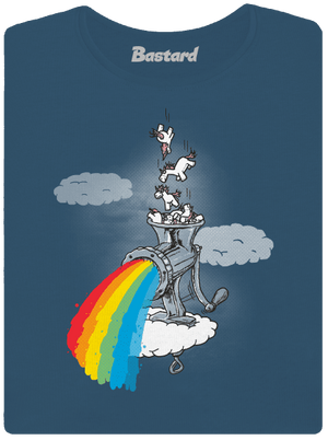 Ako vzniká dúha dámske tričko prémium Petrol Blue