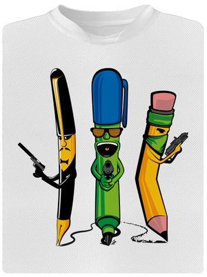 Písací gang pánske športové tričko White