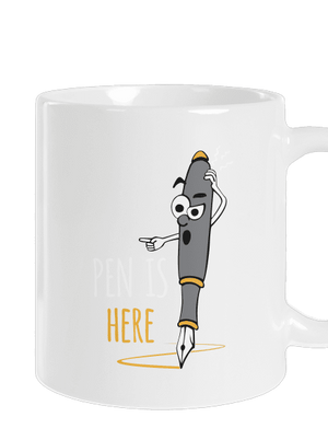 Pen is here klasický hrnček White