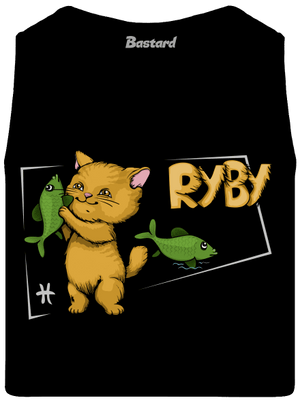 Mačací horoskop: Ryby pánske tielko Black
