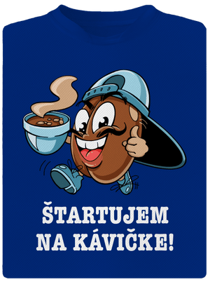 Štartujem na kávičke pánske športové tričko Royal Blue Mal