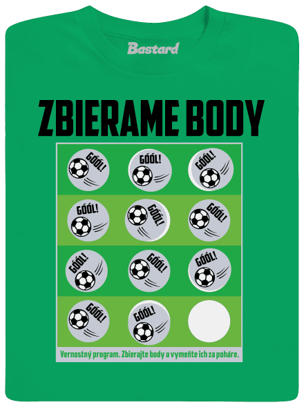 Zbierame body - futbal pánske tričko Kelly Green