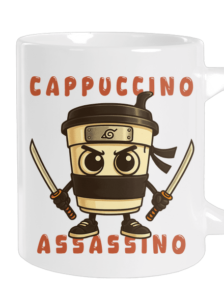 Cappuccino Assasino – Italian Brainrot veľký hrnček White