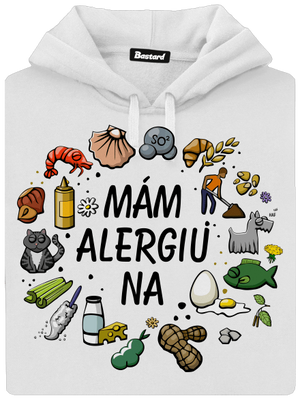 Mám alergiu na... + fix dámska mikina klokanka White