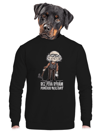 Neklidný bez piva unisex mikina bez kapucne Black