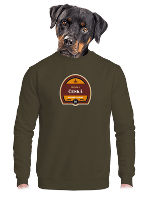 Pivná etiketa unisex mikina bez kapucne Urban Khaki