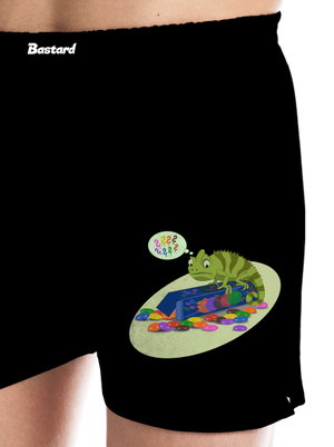 Zmätený chameleón pánske trenky Black