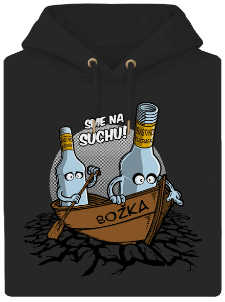 Na suchu unisex mikina premium Dark Black