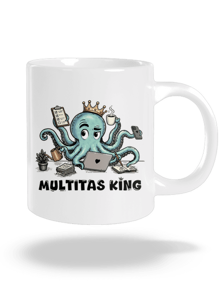 Multitas king veľký hrnček White