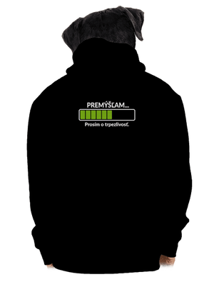 Premýšľam pánska mikina na zips Black