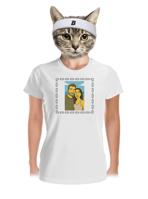 Simpsonovi z vlastnej fotky dámske športové tričko White