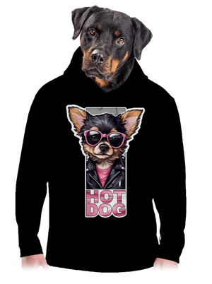 Very hot dog pánska mikina klokanka Black