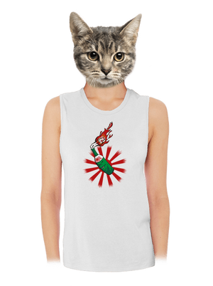 Kamikaze dámske tielko voľné White