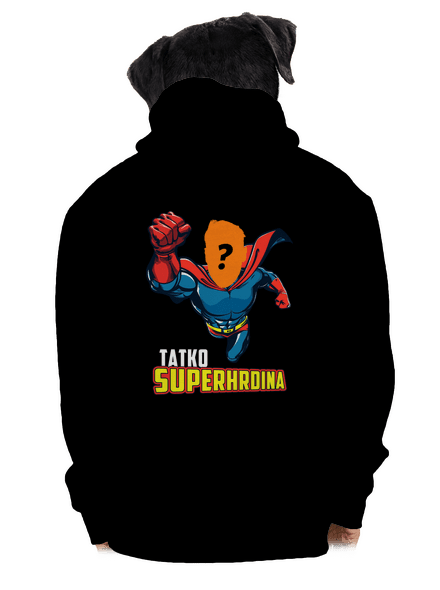 Tatko superhrdina pánska mikina na zips Black