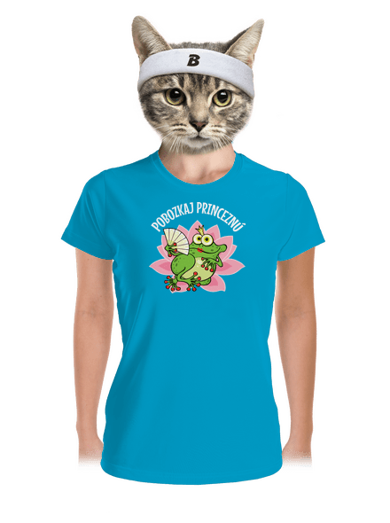 Pobozkaj princeznú a princa dámske športové tričko Blue Atol